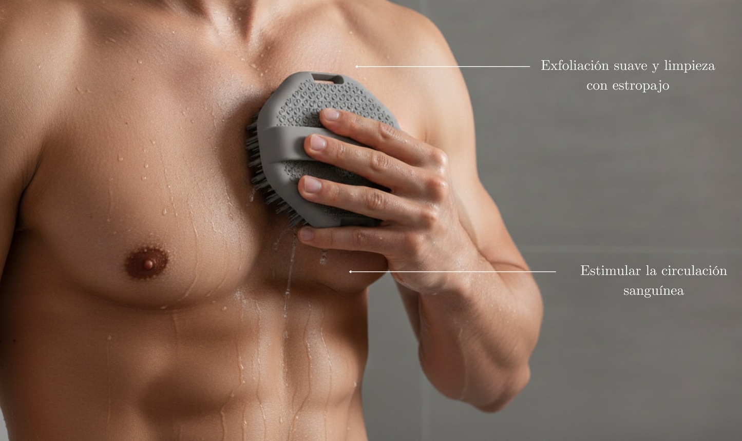 Cepillo Exfoliante y Limpiador Corporal de Silicona