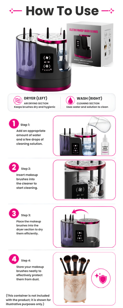 LumiClean: 3-in-1 Electric Makeup Brush Cleaner