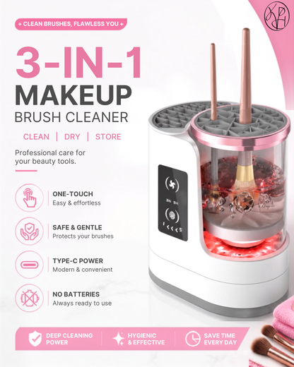 LumiClean: 3-in-1 Electric Makeup Brush Cleaner