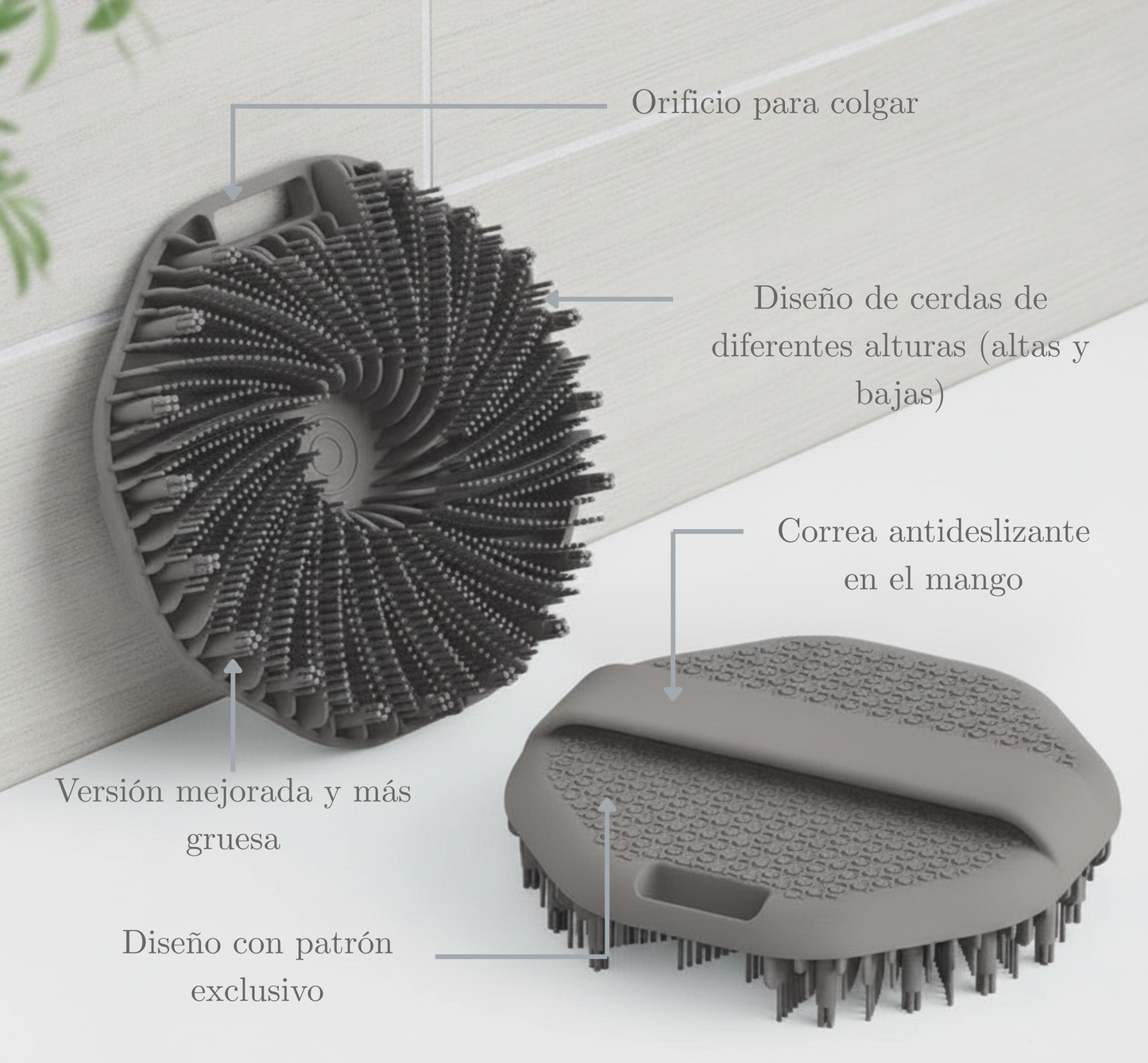 Cepillo Exfoliante y Limpiador Corporal de Silicona