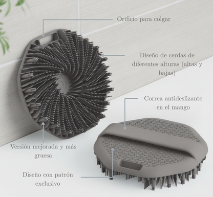 Cepillo Exfoliante y Limpiador Corporal de Silicona