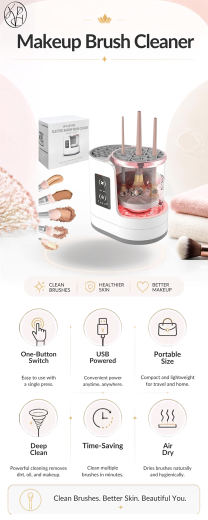 LumiClean: 3-in-1 Electric Makeup Brush Cleaner
