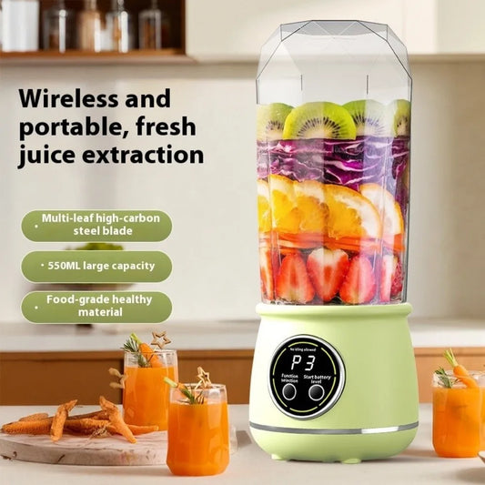 550ml Portable Wireless Blender — 10 Blades, USB-C, 3 Speed Digital Display