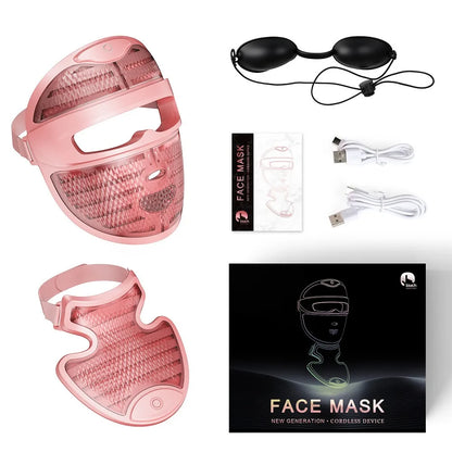 7-Color LED Light Therapy Face & Neck Mask — 672 LED Chips, Wireless