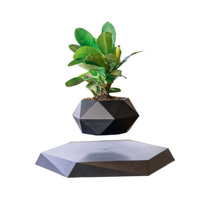 Magnetic Levitating Floating Planter — 360° Rotating Bonsai Pot, Desk & Home Decor