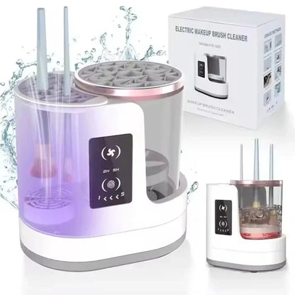 USB 3-in-1 Electric Makeup Brush Cleaner And Dryer Portable Deep Cleaning Beauty Brush Set - Compact Size for On-the-Go Care