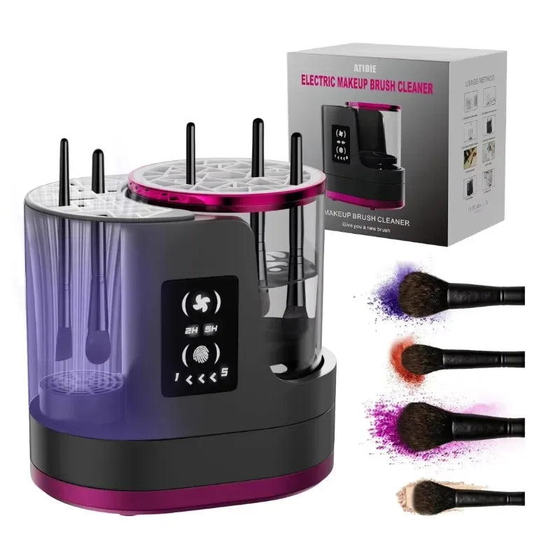 USB 3-in-1 Electric Makeup Brush Cleaner And Dryer Portable Deep Cleaning Beauty Brush Set - Compact Size for On-the-Go Care