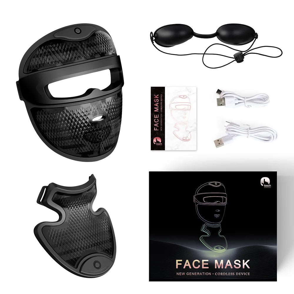 7-Color LED Light Therapy Face & Neck Mask — 672 LED Chips, Wireless