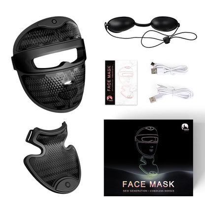 7-Color LED Light Therapy Face & Neck Mask — 672 LED Chips, Wireless