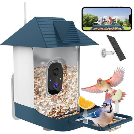 Smart Solar Bird Feeder Camera with AI Bird Recognition & HD Night Vision