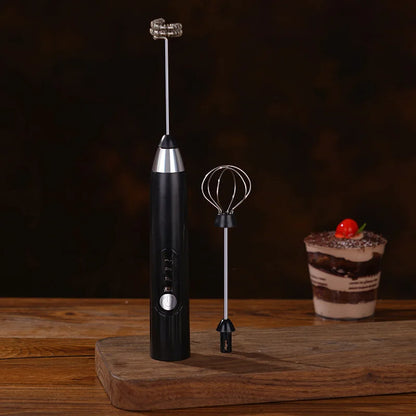 2-in-1 Electric Milk Frother & Egg Beater — USB Rechargeable, 3 Speeds