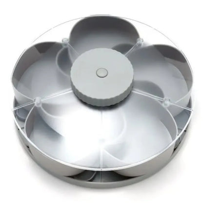 Rotating Snack Tray with Lid — 5-Compartment Lazy Susan for Parties & Entertaining
